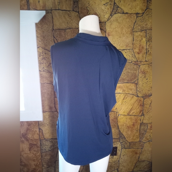 Tribal Women's Sleeveless Zip-Front Top in Deep Blue - Picture 4 of 4